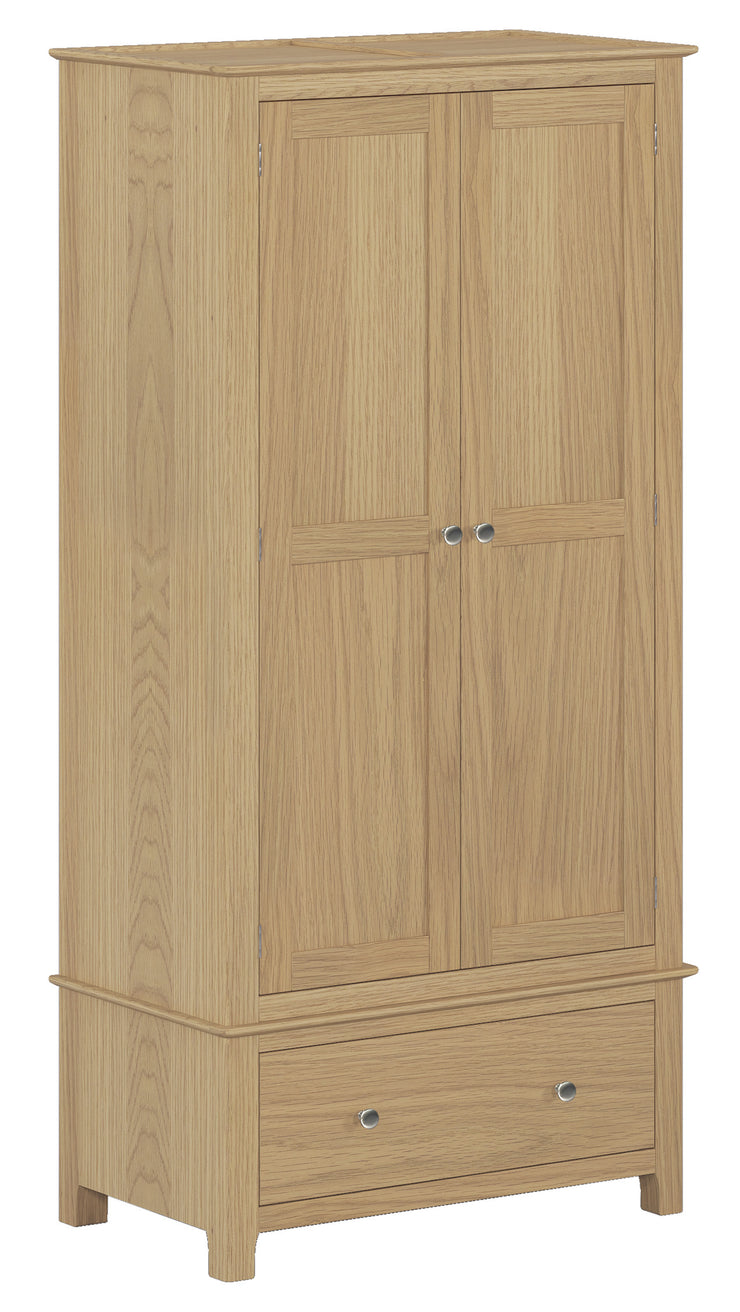 Appleton Oak Double Wardrobe with Drawer