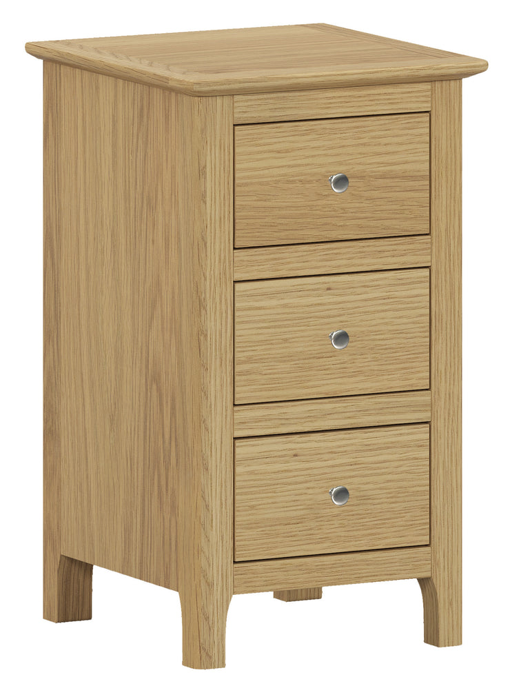 Appleton Oak 3 Drawer Narrow Bedside