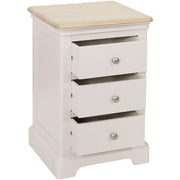 Lydford Grey Mist Painted Large 3 Drawer Bedside Cabinet