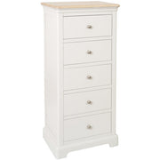 Lydford Grey Mist Painted 5 Drawer Tallboy Chest of Drawers