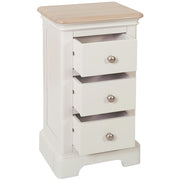 Lydford Grey Mist Painted Narrow 3 Drawer Bedside Cabinet