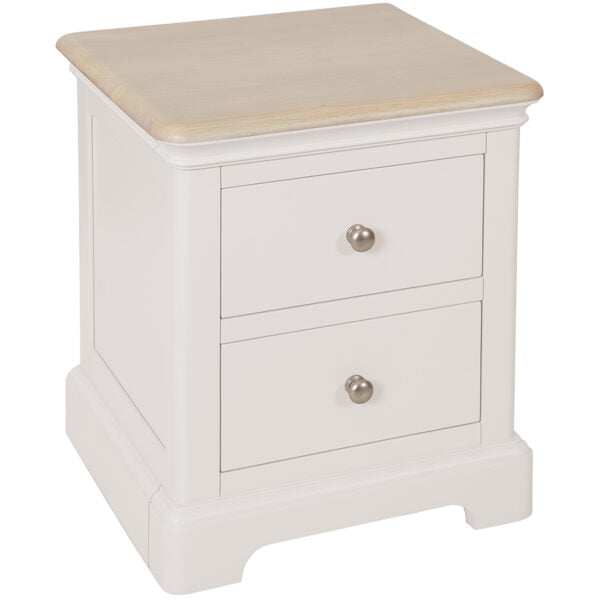 Lydford Grey Mist Painted 2 Drawer Bedside Cabinet