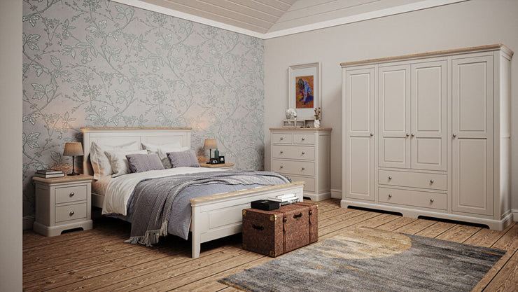 Lydford Grey Mist Painted 2 Drawer Gents Double Wardrobe