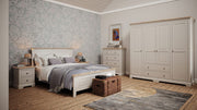 Lydford Grey Mist Painted Large Quad 4 Door Wardrobe with Drawers