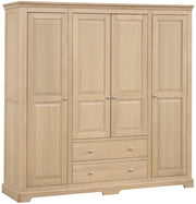 Lydford Oak Large Quad 4 Door Wardrobe with Drawers