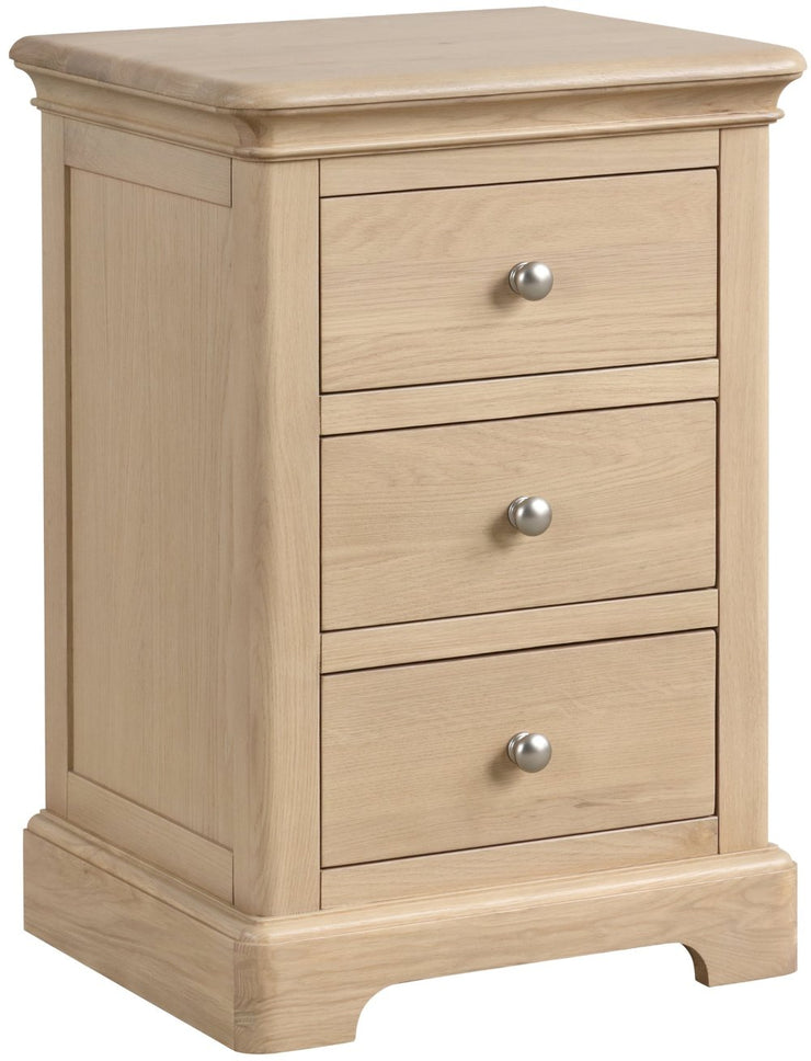 Lydford Oak Large 3 Drawer Bedside Cabinet