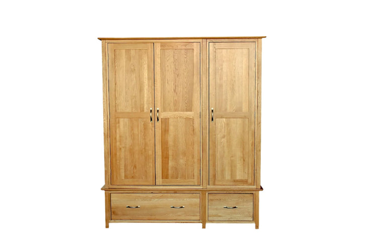 Newland Oak Triple Wardrobe with Drawers