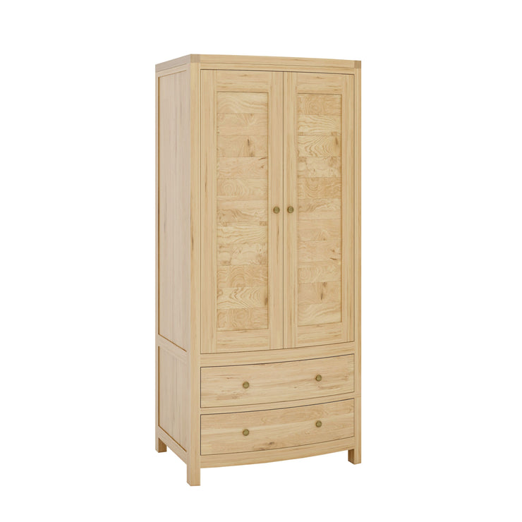 Vienna Oak Bow Fronted Wardrobe with Drawers