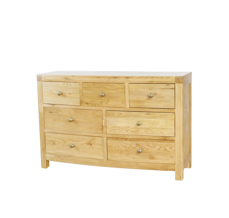 Vienna Oak Bow Fronted 3 Over 4 Chest of Drawers