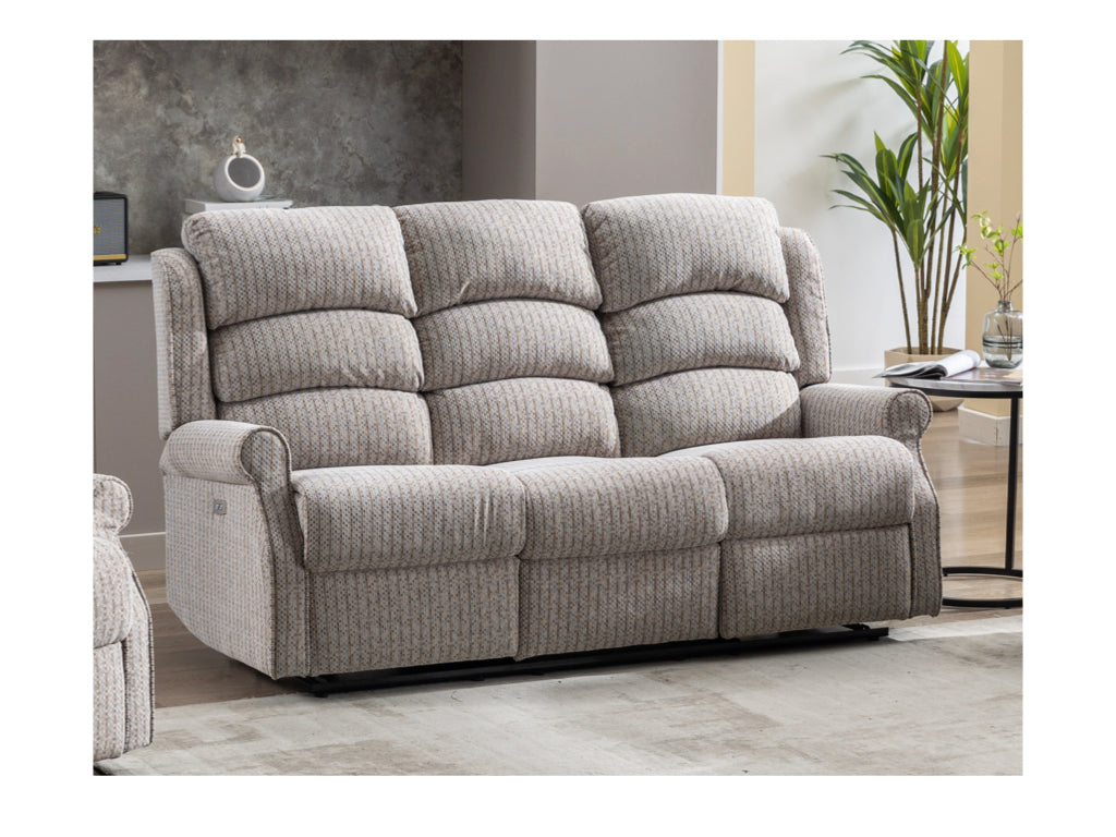 Regent Natural 3 Seater Electric Recliner Sofa – A World of Furniture